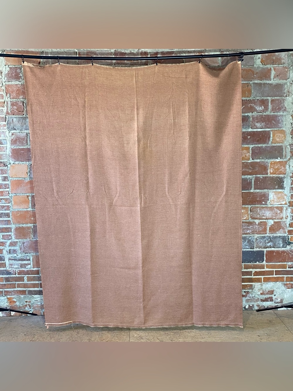 Vintage Wool Blanket Herringbone Weave 70” x 88” Dusty Pink